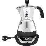 Cafeti�re italienne �lectrique - bialetti - moka timer - 6 tasses - 300 ml - inox