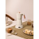 Cafeti�re italienne �lectrique - create - fonction maintien au chaud - blanc cass� - 300 ml - 6 tasses ...