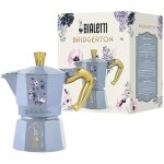 Cafetire moka express - bialetti - bridgerton - 3 tasses - aluminium - poigne antibrlure