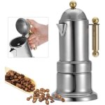 Cafeti�re moka - inox - 4 tasses - design ergonomique - compatible feu ouvert