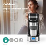 Cafetire lectrique - design - 0. 4 l - fonction maintien au chaud - minuterie lcd - noir / argent