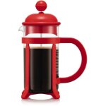 Cafetire  piston - bodum - java - monture et couvercle en plastique - 3 tasses - 0. 35 l - rouge
