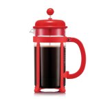 Cafetire  piston - bodum - java - monture et couvercle en plastique - 8 tasses - 1 l - rouge