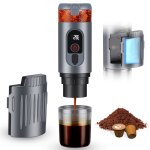 Cafeti�re portable 2 en 1 avec batterie de 7650 mah extraction � chaud / froid pour capsules nespresso ...