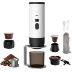 Cafeti�re portable sans fil pour voiture - 12 volts - expresso - capsules - caf� moulu - tasses - rechargeable ...