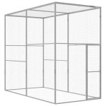 Cage pour chat - vidaxl - 3x15x25 m - acier galvanis� - ext�rieur - montage facile