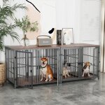 Cage chien avec 4 porte intrieur bois caisse xxl grande taille avec diviseur amovible avec plateau amovible ...