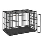 Cage pour chien - feandrea - ultra - r�sistante - 122 x 75 x 80 cm - double porte - noir