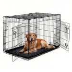 Cage pour chien en m�tal robuste 2 portes plateau amovible facile � nettoyer pliable et portable s�parateur ...