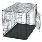 Cage pour chien de transport pliante en mtal 107 x 68 x 75 cm noir