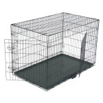 Cage pour chien de transport pliante en mtal 121 x 74 x 81 cm noir