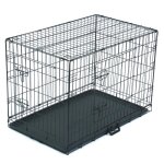 Cage pour chien de transport pliante en mtal 91 x 57 x 62. 5 cm noir