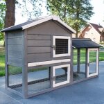 Cage clapier enclos lapin extrieur en bois haute qualit - 088 maison de rve 146x50x86cm
