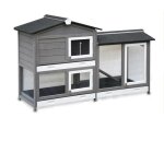 Cage clapier enclos lapin extrieur en bois pour petits animaux - 2 tages: 092 rudy 145x50x94cm