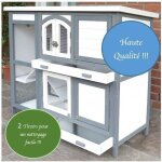 Cage clapier lapin extrieur en bois de pin haute qualit pour lapins 122x425x104 cm modle - miette ...