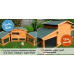 Cage clapier pour lapin extrieur en bois de pin haute qualit 180 x 51 x 72 cm modle 037 etable du ...