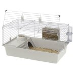 Cage cochons dinde 77 * 48 * 42 cm - maisonnette gamelle ratelier et abreuvoir - ferplast