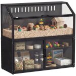 Cage hamster - pawhut - 2 - en - 1 avec armoire de rangement pour rongeur hamster syrien et souris - ...