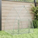 Cage à lapin - fan - argenté - 105x100x120 cm - acier galvanisé - extérieur Cage à lapin - fan - argenté - 105x100x120 cm - acier galvanisé - extérieur