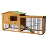 Cage � lapin - pawhut - avec rampe plateau excr�ment fen�tre porte verrouillable - 150 x 525 x 68 cm ...