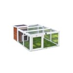 Cage mobile - non sp�cifi� - enclos � lapins - 128x46x100cm - maison int�gr�e - r�sistant aux intemp�ries ...