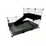 Cage modulaire - c&c - 3 x 2 m + loft 2 x 1 m - mtal et plastique - gris - pour cobaye