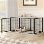 Cage modulaire pour chien - 120x60x60 cm - noir - acier antirouille - rev�tement pvc - couvercle s�curis� ...