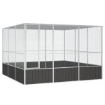 Cage  oiseaux anthracite 302, 5x324, 5x211, 5 cm acier galvanis