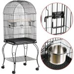 Cage  oiseaux - fasike - style chic - noir - 503x503x958cm - pour canaris et perroquets
