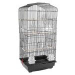 Cage � oiseaux - noir!!! - avec 4 mangeoires - 3 perchoirs - 46 x 35. 3 x 92 cm