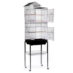 Cage � oiseaux sur pied � roulettes - lvhcmfohm - voli�re pour perruche canari - design maison - 46x355x1585 ...