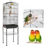 Cage pour oiseaux volire de perroquet canaries perruche canaris avec 4 roues 46 x 36 x 150 cm