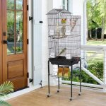 Cage oiseaux voli�re perruche pour perroquet calopsitte �l�gante canaries 46 x 36 x 159 cm m�tal noir ...