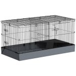 Cage pour petits animaux 2 en 1 avec dessus amovible enclos lapin 2 zones s�par�es rampe 121 x 61 x 61 ...