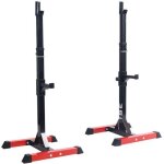 Cage de squat rglable ise - support pour haltres - charge max. 200kg - 15 niveaux de rglages