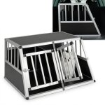 Cage de transport pour chien costway en m�tal porte verrouillable s�parateur amovible 67 x 435 x 48 cm ...