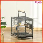 Cage de transport pour perroquet - akozon - 11271 - 65x48x38 cm - poign�e de transport - 2 bols inox