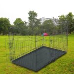 Cage de transport pliante pour chien 122 x 74. 5 x 80. 5cm avec plateau noir