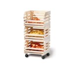 Cageots empilables en bois massif pour lgumes - altobuy - 3 compartiments empilables - mont sur roulettes ...