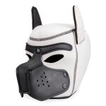 Cagoule de chien en noprne tte colore puppy play kinky - blanc