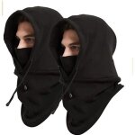 2pcs cagoule paisse  double couchebonnet en polaire paisse capuche coupe - vent et chaudeprotge - ...