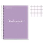 Cahier - a4 (21x297cm) - petits carreaux - 120 pages - couverture en polypro violet - � spirale - miquelrius ...