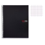 Cahier - a4 (21x297cm) - petits carreaux - 150 pages - couverture en polypro noir -  spirale - miquelrius ...
