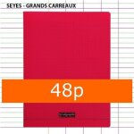 Cahier a4 - calligraphe - 48 pages - couverture plastique rouge - grands carreaux - l�ger pour enfants ...