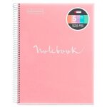 Cahier - a4 (21x297cm) - petits carreaux - 120 pages - couverture en polypro rose -  spirale - notebook ...
