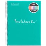 Cahier - a4 (21x297cm) - petits carreaux - 120 pages - couverture en polypro turquoise - � spirale - ...