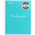 Cahier - a4 (21x297cm) - petits carreaux - 120 pages - couverture en polypro bleu ciel - � spirale - ...