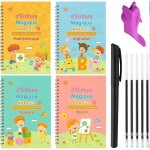 Cahier de calligraphie - magique - 4 cahiers + stylo + 5 recharges - réutilisable - enfants - mixte Cahier de calligraphie - magique - 4 cahiers + stylo + 5 recharges - réutilisable - enfants - mixte