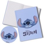 Cahier - disney - stitch - couverture rigide bleue - format a5 - grands carreaux seys