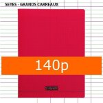 Cahier grand format s�y�s couverture plastique rouge 140 pages